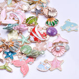 Enamel Marine Life Planet Star Charms Rocket Astronaut Drop Oil Pendant