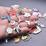 Enamel Marine Life Planet Star Charms Rocket Astronaut Drop Oil Pendant