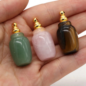 Rose Quartz Diffuser Vial Pendant for DIY Jewelry