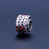 European Heart Beads Love Charm Pendant Bead 3mm Snake Chain Bracelet