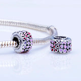 European Heart Beads Love Charm Pendant Bead 3mm Snake Chain Bracelet