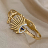 Evil Eyes Bracelet Stainless Steel Cuff Bangle Lucky Eye Bracelets