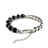 Faceted Agate Beads Bracelets Stainless Steel Chain Jewelry