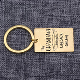 Personalized GRANDMA Belongs to Engraved Name Keychain
