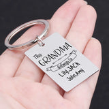 Personalized GRANDMA Belongs to Engraved Name Keychain