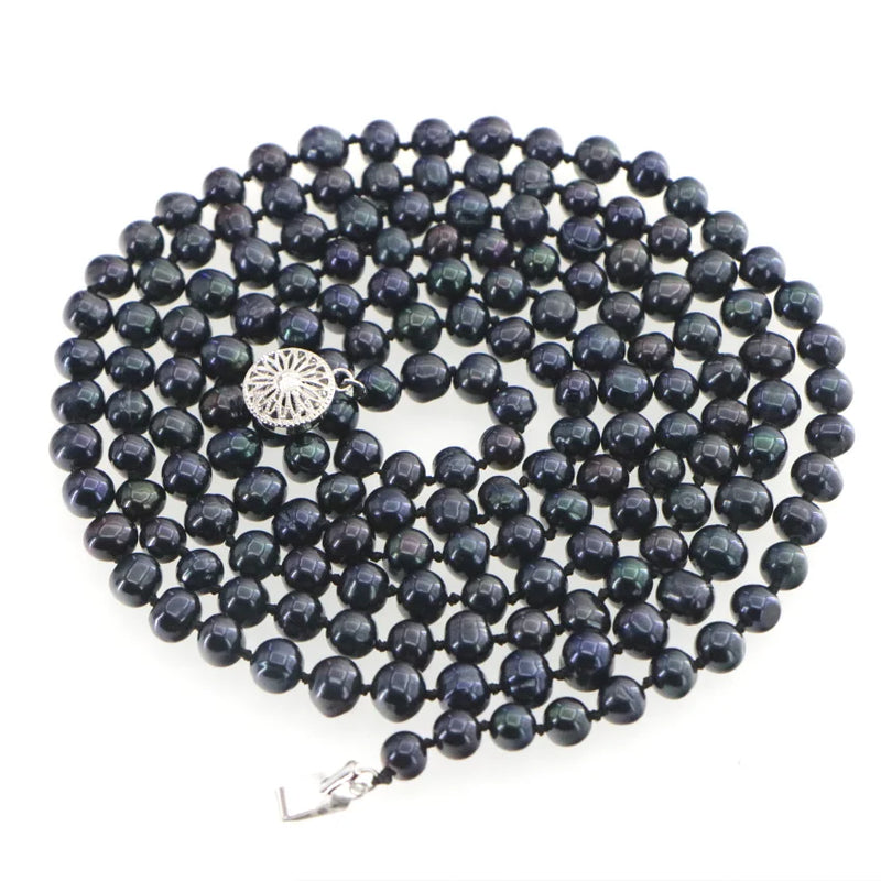7-8mm Akoya Cultured Pearl Long Necklace, 55inch
