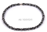 Magnetic Hematite Round Beads Necklace for Men Women
