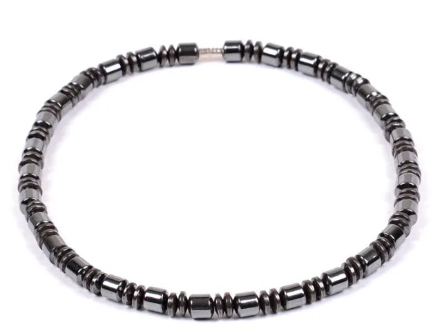 Magnetic Hematite Round Beads Necklace for Men Women