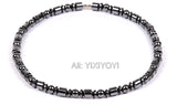 Magnetic Hematite Round Beads Necklace for Men Women