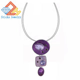 Enamel Sexy Pendant Charm Necklace with Rope Chain for Women