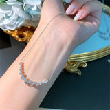 Female Diamond Pendant 925 Sterling Silver Choker Necklace