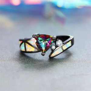 Colorful Triangle Ring Vintage Wedding Rings For Women