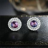 Vintage Rainbow Crystal Stone Earrings