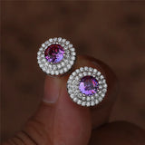 Vintage Rainbow Crystal Stone Earrings