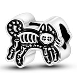 925 Silver Witch Skull Charm Bracelet Bead Halloween Jewelry