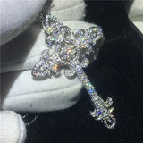 Flower Cross Pendant AAAAA cz Silver Statement Cross Pendant necalace