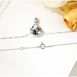 Flower Ruby Diamond cz Pendant 925 Sterling Silver Wedding Necklace