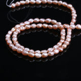 Freshwater Cultured Pearl Beads Rice Shape Natural Pearls 3-4mm