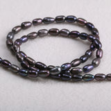 Freshwater Cultured Pearl Beads Rice Shape Natural Pearls 3-4mm