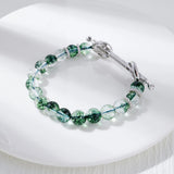 Crystal Women's Bracelet 8mm Chakra Green Beads Zirconia Jewelry