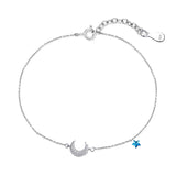 Sterling Silver Star Moon Bracelet Gift for Girlfriend