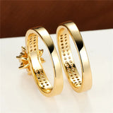 Zircon Wedding Ring Set Girl Crystal Snowflake Double Rings For Women