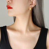 Geometric Stud Earrings 18K Plated Stainless Steel Jewelry