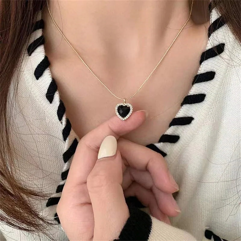 Crystal Heart Necklace for Women Girls