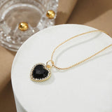 Crystal Heart Necklace for Women Girls