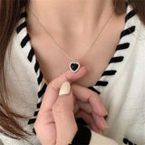 Crystal Heart Necklace for Women Girls