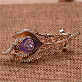 Peacock Feather Enamel Hair Clip Wedding Accessories