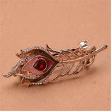 Peacock Feather Enamel Hair Clip Wedding Accessories
