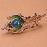 Peacock Feather Enamel Hair Clip Wedding Accessories