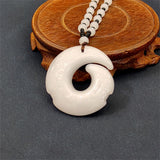 Vintage Jade Dragon Pendant Lucky Necklace for Men Women