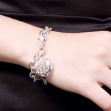 925 Silver Heart Bracelet for Women with Charm Pendants