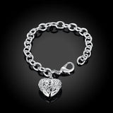 925 Silver Heart Bracelet for Women with Charm Pendants