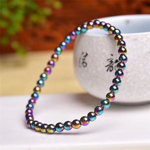 Hematite Beads Bracelet for Women 8-12mm Natural Stone Energy Jewelry
