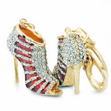 Crystal High Heel Shoes Keychain Purse Bag Buckle Pendant