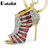 Crystal High Heel Shoes Keychain Purse Bag Buckle Pendant