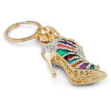 Crystal High Heel Shoes Keychain Purse Bag Buckle Pendant