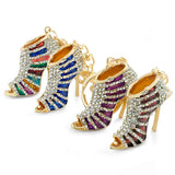 Crystal High Heel Shoes Keychain Purse Bag Buckle Pendant