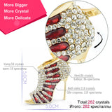 Crystal High Heel Shoes Keychain Purse Bag Buckle Pendant