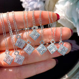 Lab Diamond cz Pendant 925 Sterling Silver Necklace