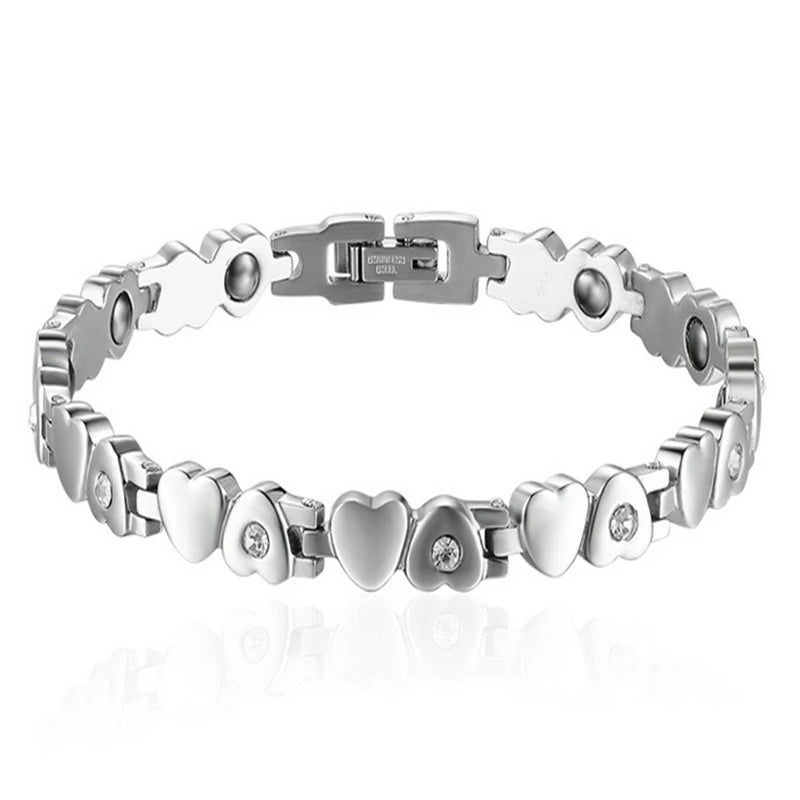 Love Charm Bracelet Inlaid Stone Link Chain for Women