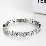 Love Charm Bracelet Inlaid Stone Link Chain for Women