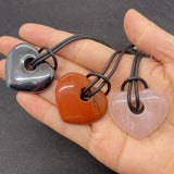 Natural Stone Love Pendant Shape Necklace Beads 30x35mm