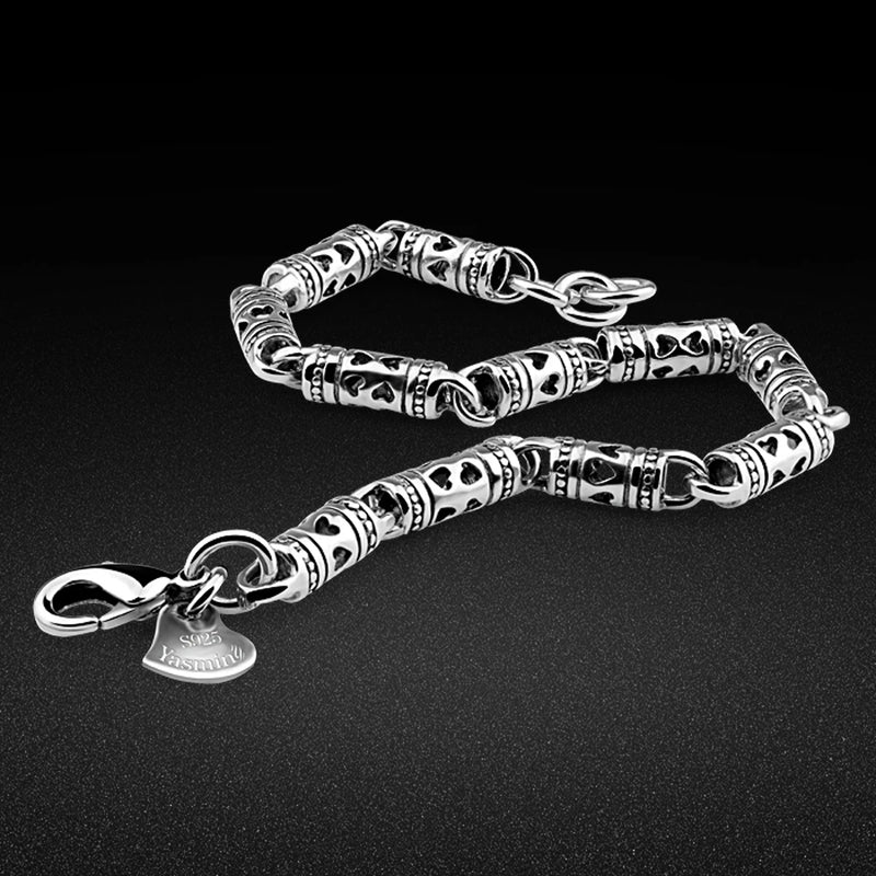 925 Sterling Silver Bracelet Jewelry Man Sterling Silver folk wind Bracelet