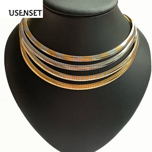 Stainless Steel Necklace Women Choker Silver Collar Snake Chain