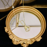 Vintage Crystal Moon Necklace 14k Real Collar Jewelry