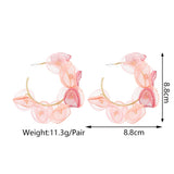 Fairy Charm Lace Rose Petal Pearl Hoop Earrings